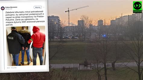 Warszawa Praga Południe Napad na sklep monopolowy Trzy osoby