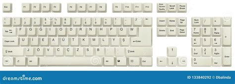 Turkish-F keyboard White stock photo. Image of keyboard - 133840292