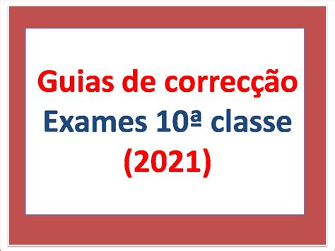 Guia De Correc O Dos Exames Da Classe Embuscadosaber