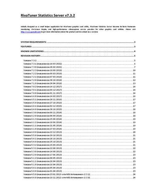 Rivatuner Statistics Server V732 Pdf Graphics Processing Unit