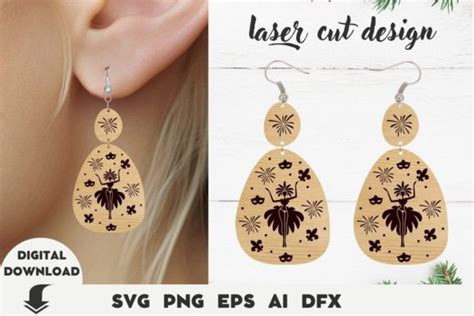 Earring Svg Earring Laser Cut File Graphic By Oksismg Creative Fabrica