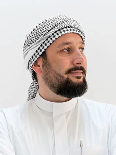 Homelex Keffiyeh Arab Head Scarf For Men Sheikh Muslim Turban Saudi