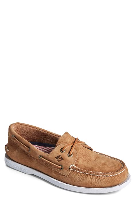 Sperry Top Sider Authentic Originals 2 Eye Seersucker Boat Shoe In Tan