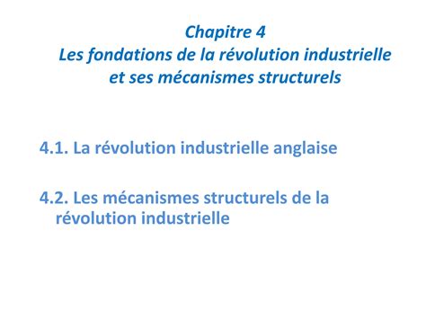 SOLUTION 042 Les Fondations De La R Volution Industrielle Et Ses M