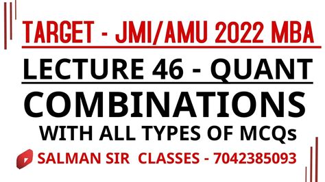 Combinations All Concepts Mcqs Jmi Mba Amu Mba All In