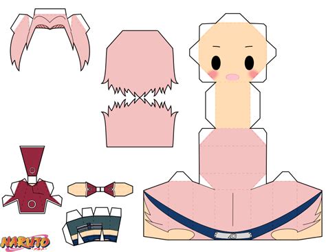 Sakura Haruno Chibi Doll Free Printable Papercraft Templates