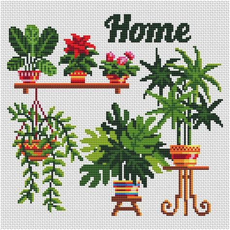 Plants Cross Stitch Pattern PDF Succulent Cross Stitch Home - Etsy