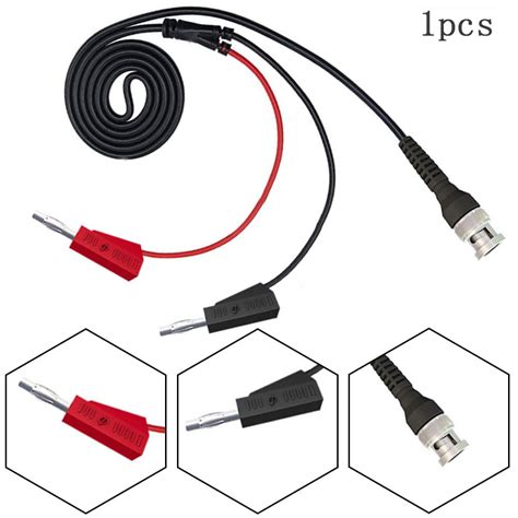 Bnc To Dual Mm Stackable Banana Plug Oscilloscope Test Lead Cable