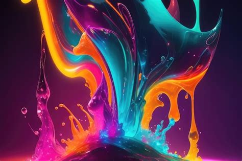 Premium Photo Neon Liquids Abstract Background