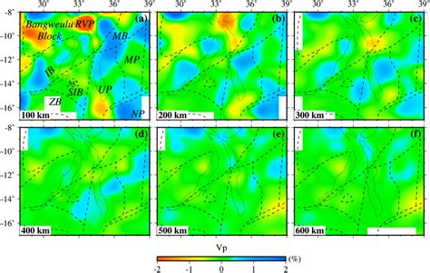 Map Views Of Resulting Isotropic Vp Tomography At Different Depths As