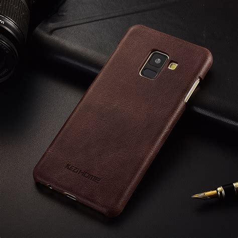 Luxury Brand Design Retro Genuine Leather Back Cover Case For Samsung Galaxy A8 Plus 2018 Phone