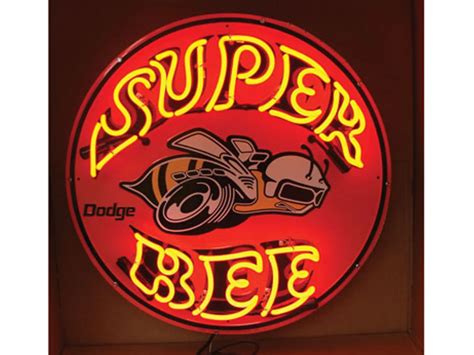 Full Canned Super Bee Neon Sign 24 Inches Round Auburn Fall 2013