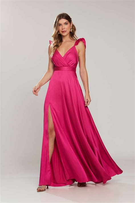 Vestido De Festa Longo Lia Pink