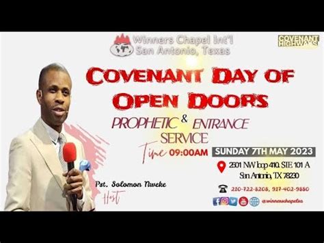 Covenant Day Of Open Doors Prophetic Entrance Service May Th