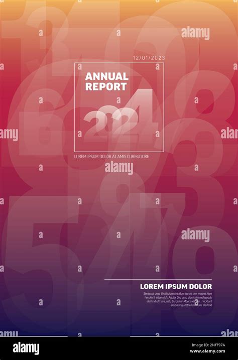 Vector Red Abstract Annual Report Cover Template With Sample Text And Abstract Big Numbers