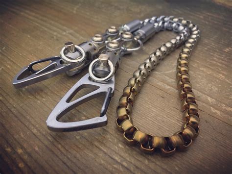 Titanium Biker Walletchain With Ti Swivels Cal Mm Parabellum Ends