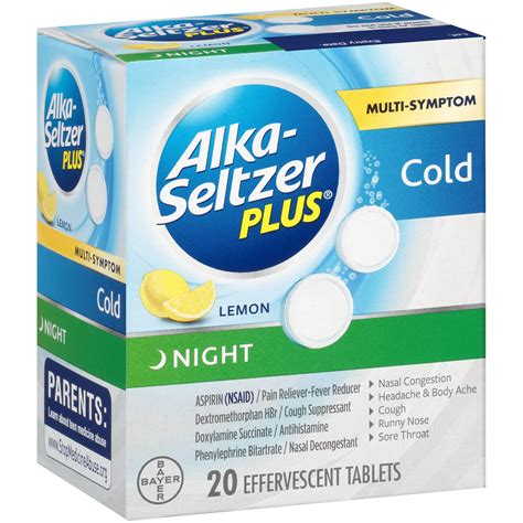 Alka-Seltzer Plus Multi-Symptom Night Cold Lemon Tablets - Shop Cough, Cold & Flu at H-E-B