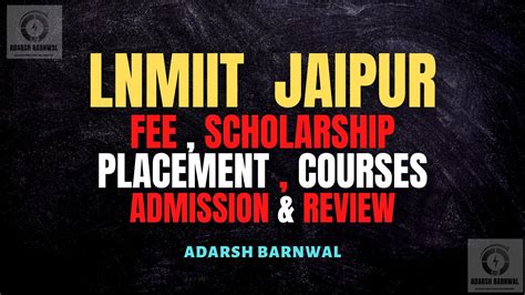 Lnmiit Jaipur Fees Cutoff Placement Courses Admission