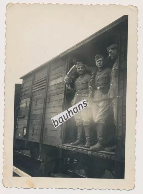 Foto Wehrmacht Soldaten Reichsbahn G Terwagen Pferd Wk X Eur