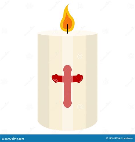 Paschal Candle With Dim Light Effect For Easter Vigil Vector