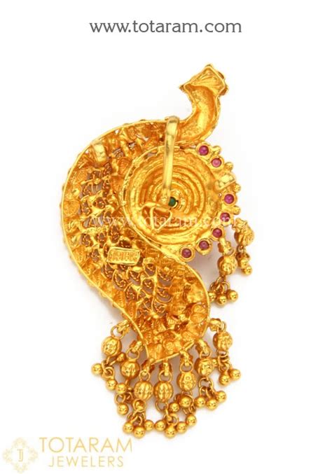 22k Gold Peacock Pendant Temple Jewellery 235 Gp3203 In 10 600 Grams