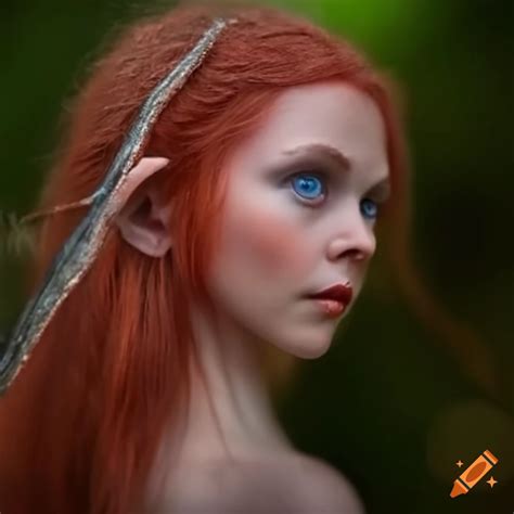 Image Of A Red Headed Wood Elf With Blue Eyes