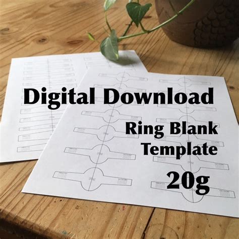 Ring Blank Template20gsaddle Ring Templatetapered Band Etsy