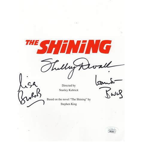 Shelley Duvall The Burns Twins Autographed The Shining Script Cover