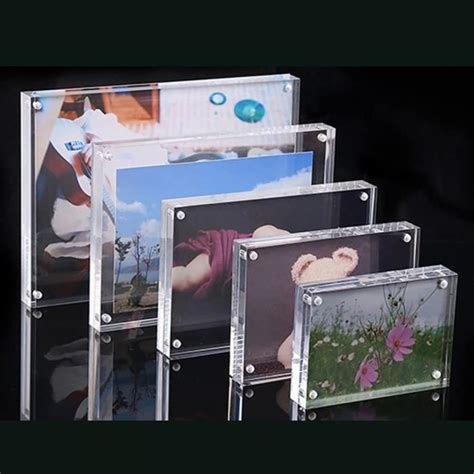 Cadre Photo Magn Tique En Acrylique Transparent Jeu De Blocs Double