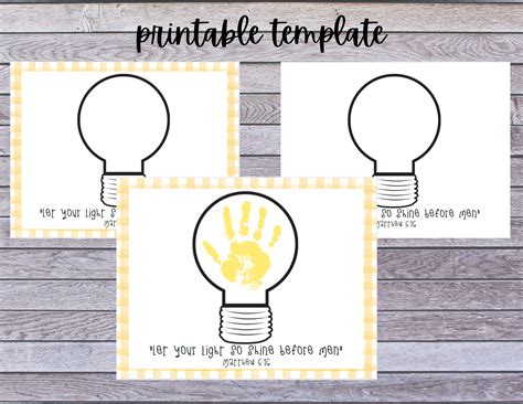 Let Your Light Shine Handprint Template Etsy