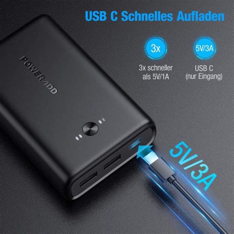 Poweradd Mah Powerbank Mit W Und Ports Bei Amazon