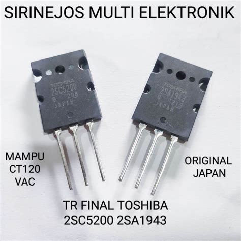 TOSHIBA TRANSISTOR FINAL 2SC5200 5200 2SA1943 1943 Tr Final Pinal