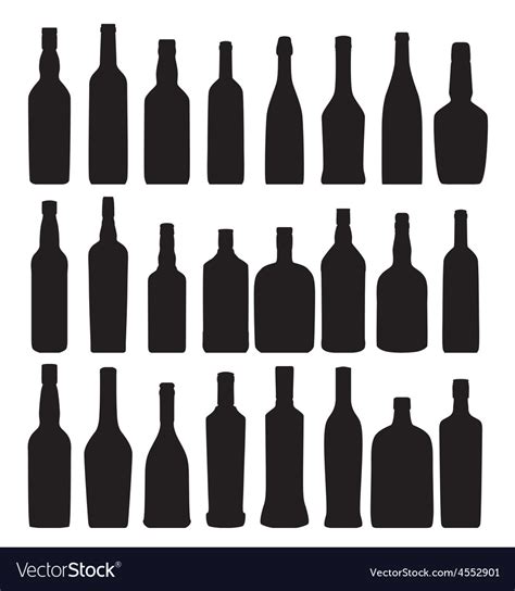 Silhouette Alcohol Bottle Royalty Free Vector Image