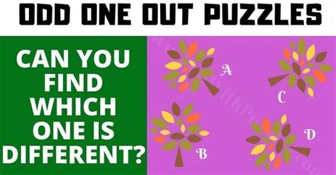 Odd One Out Puzzles With Answers