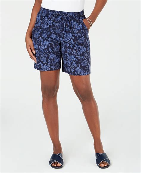 Karen Scott Printed Drawstring Shorts Created For Macys And Reviews