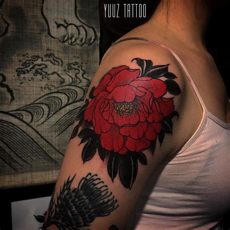 유진필 on Instagram: “Detail. Today's #tattoo work. Red peony. #yuuztattoo ...