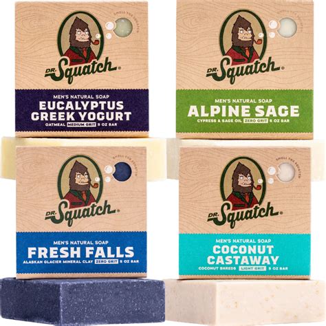 Dr Squatch Mens Soap Variety 4 Pack Mens Natural Bar Soap