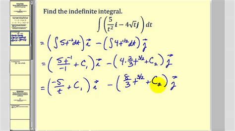 Indefinite Integration Of Vector Valued Functions Youtube