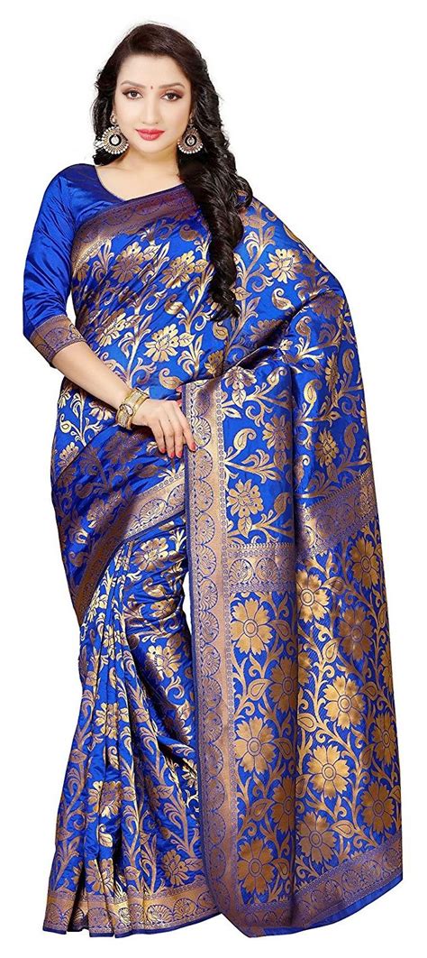 Traditional Blue Color Kanjeevaram Silk Fabric Saree