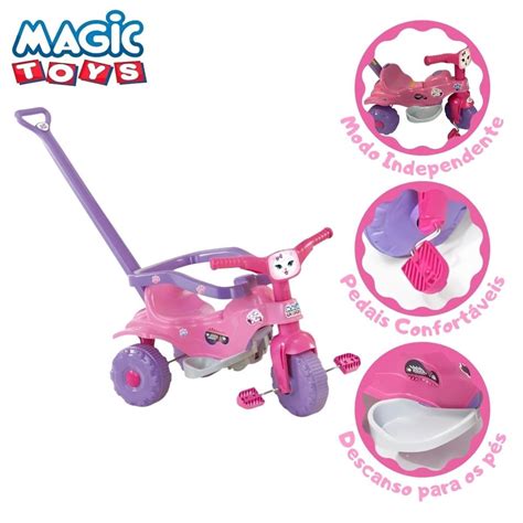 Triciclo Infantil Empurrador E Aro De Prote O Para Crian As Magic