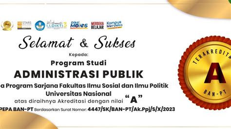 Akreditasi Program Studi Administrasi Publik Fisip Unas Dengan Nilai A