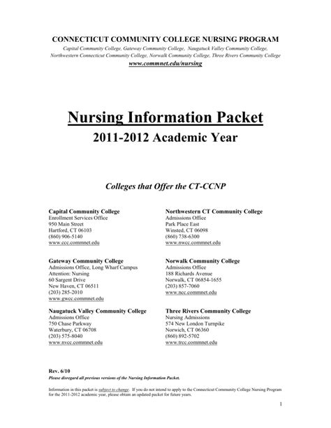 Nursing Information Packet - Capital Community College