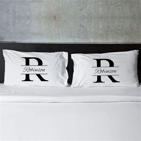 Stamped Design Couples Pillow Case Set Couple Pillow Couple Pillowcase Personalized Pillow Cases