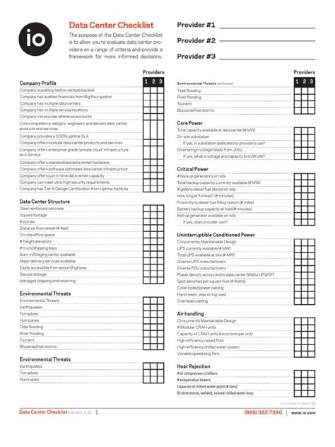 Data Center Checklist | PDF | Data Center | Electrical Engineering