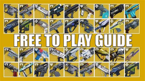 All Free To Play Exotic Weapons And How To Get Them Destiny 2 New