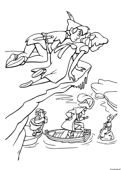 Coloriage Peter Pan Et Wendy Espionne Un Pirate JeColorie