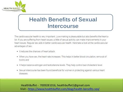 Health Benefits Of Sex