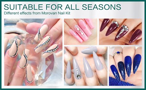 Amazon Morovan Gel Nail Polish Kit With U V Light 9 Colors Gel Nail Polish Set Pink Nude
