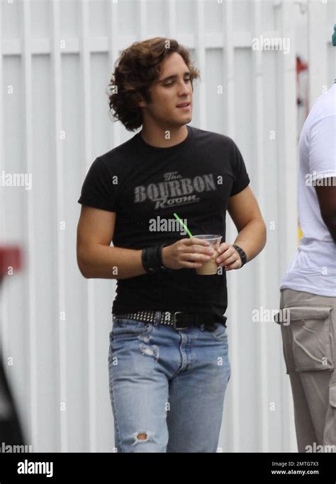 Diego Boneta Leaves The Wardrobe Trailer Dressed As His Character Drew Boley In Preparation For