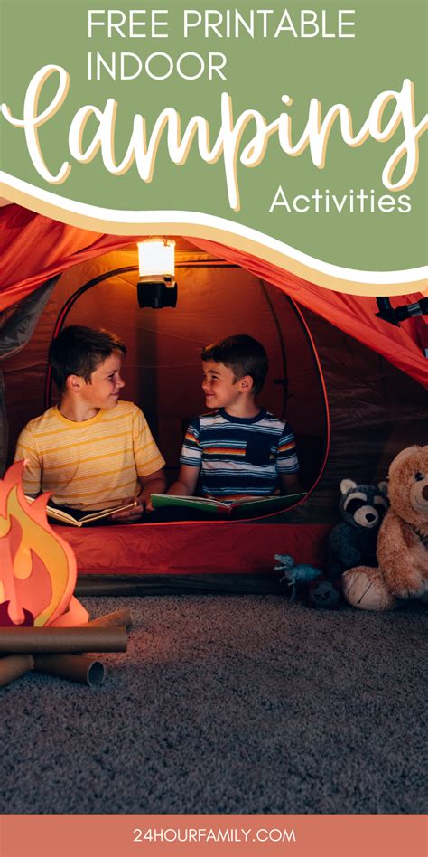 Indoor Camping Printable Activities (Free Printables) - 24hourfamily.com